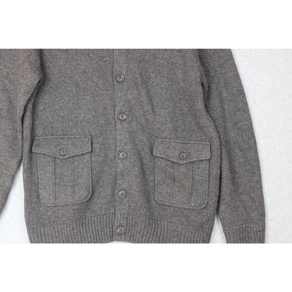 Gap Mens Large Sweater Jacket Button Up Shawl Collar Wool Blend Gray Cardigan - Picture 2 of 7
